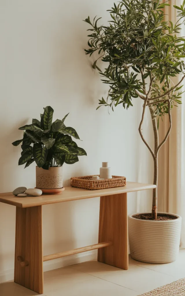 Add a small plant for instant freshness.