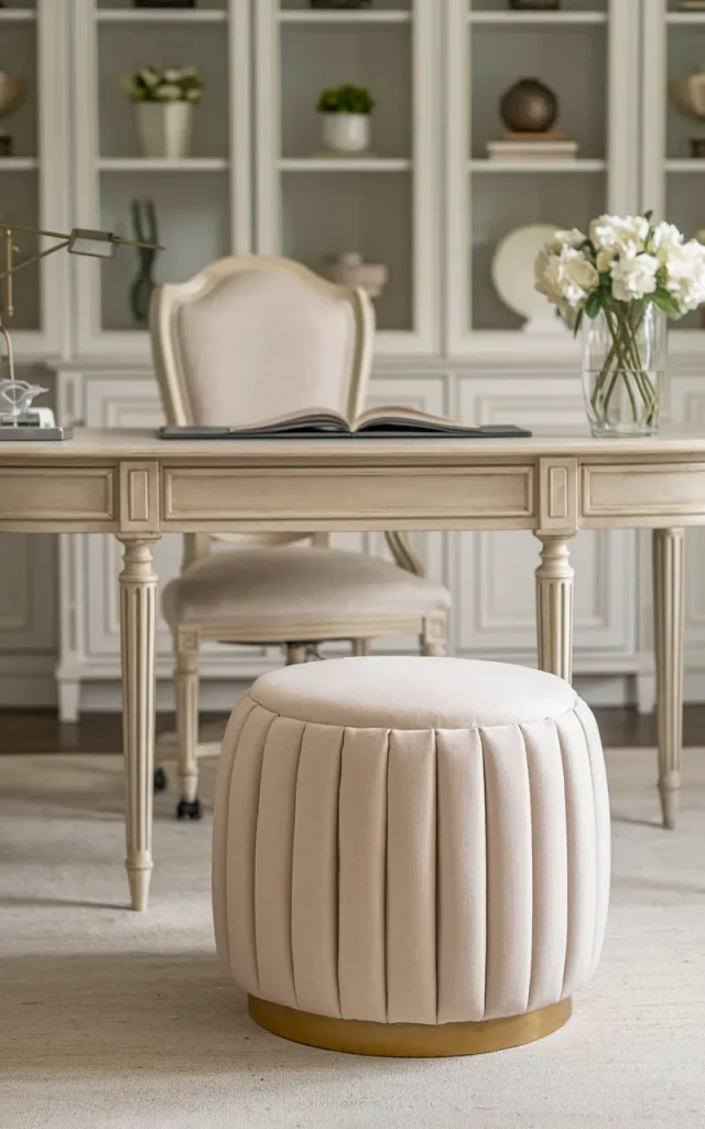 Add a small upholstered ottoman.