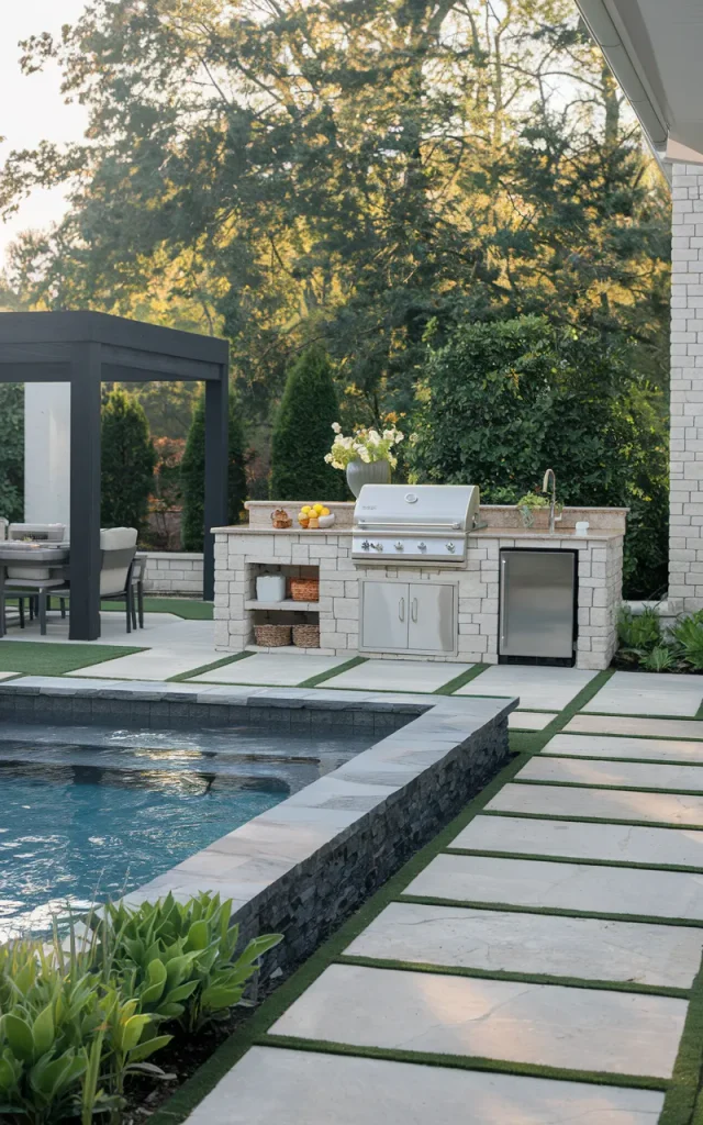 Add an Outdoor Kitchen Beside the Pool