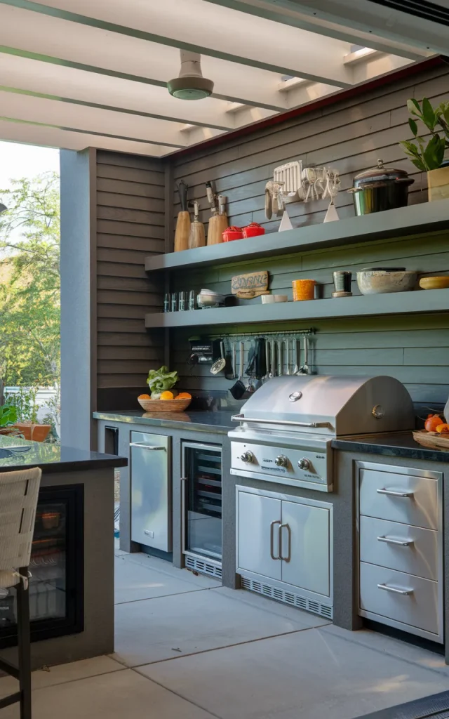 Add an Outdoor Refrigerator and Appliance Wall