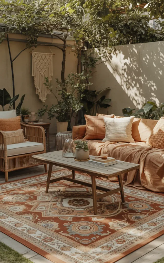 Add an Outdoor Rug Under the Furniture