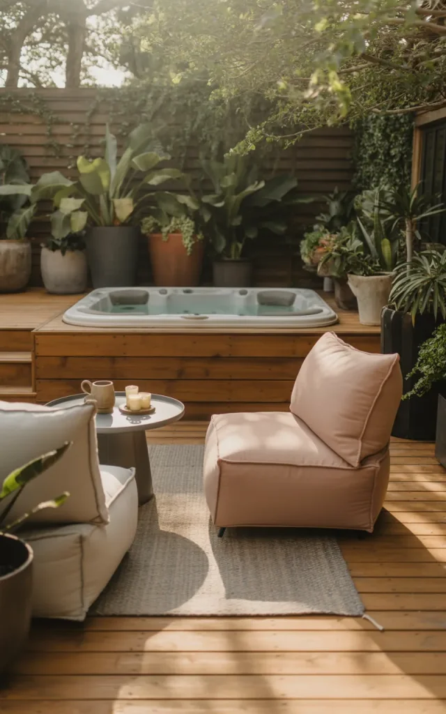 Add an Outdoor Rug Under the Seating Area