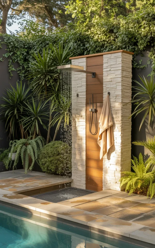 Add an Outdoor Shower Near the Pool