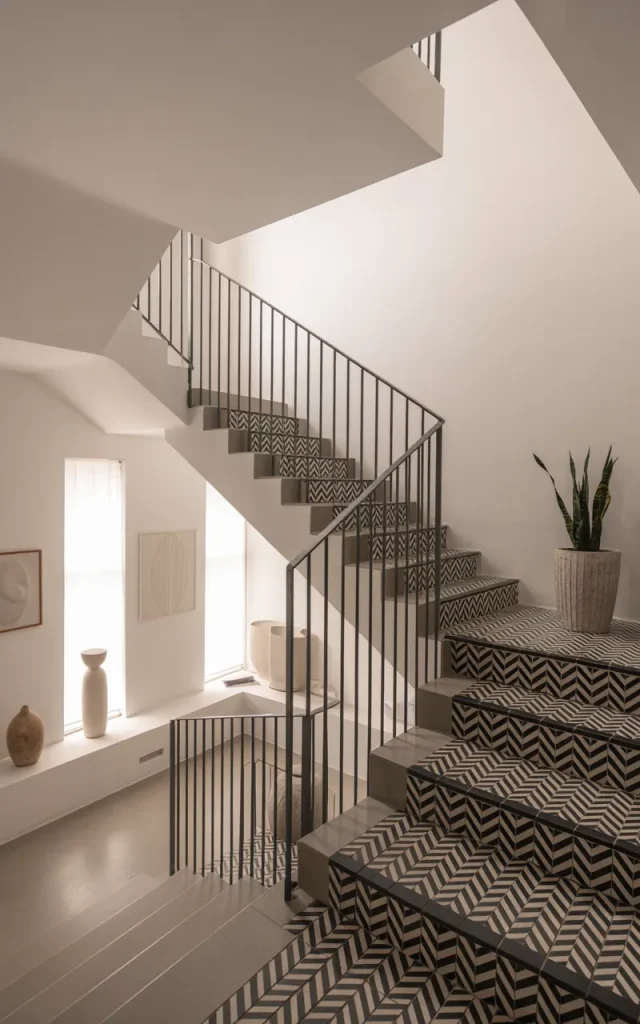 Add geometric tiles for a bold contemporary statement