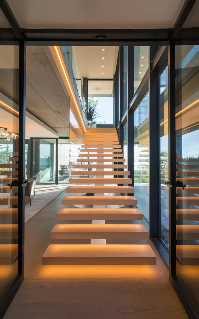 Add under-step LED lighting for a floating effect