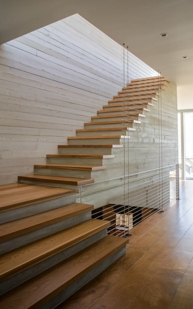 Add warm wood treads over the concrete base