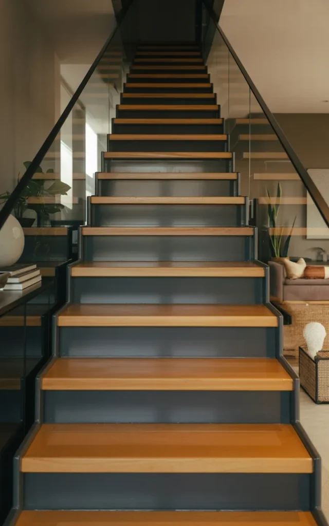 Blend steel with glass and wood for layered texture
