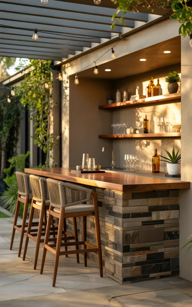 Build a covered patio bar for easy entertaining.