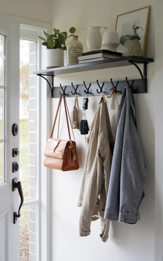 Build a drop zone for keys and bags.