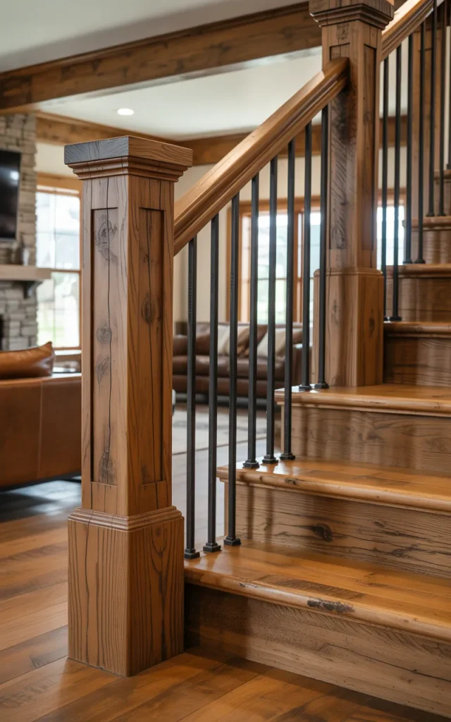 Build chunky wooden newel posts