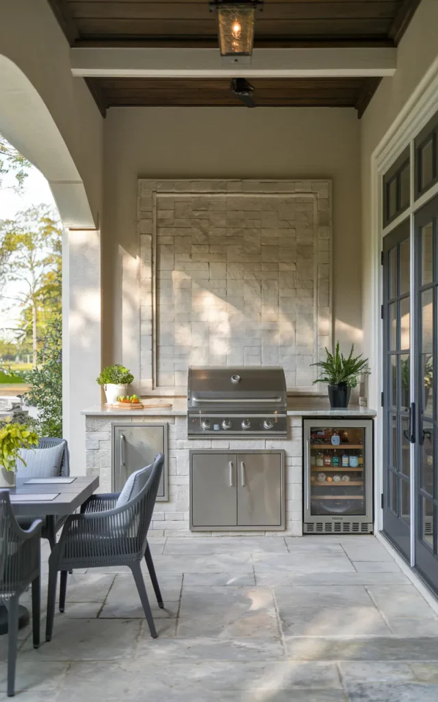 Build in a simple outdoor kitchen station.