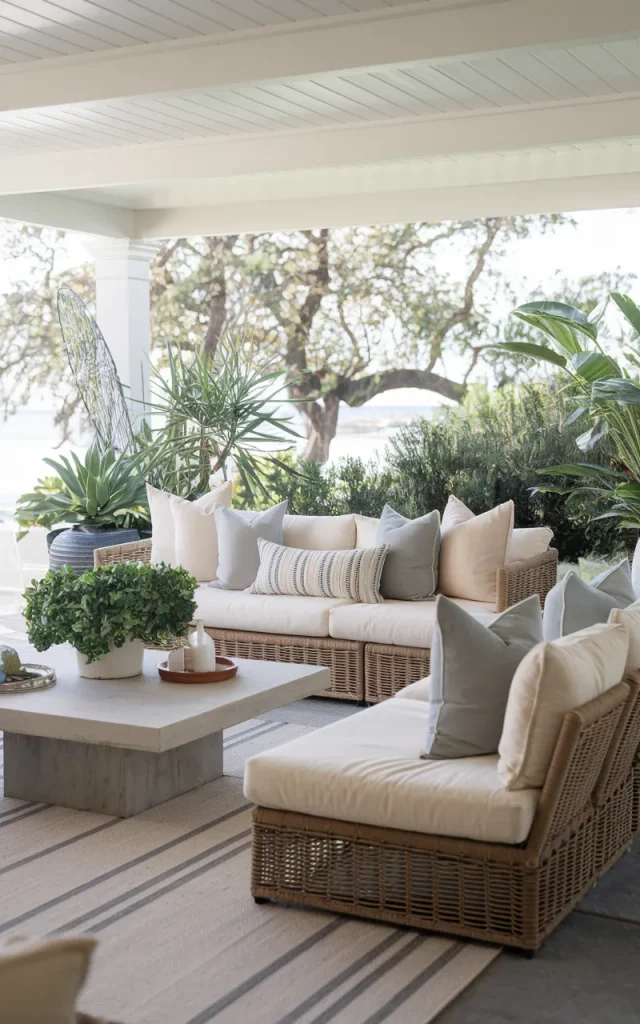 Choose a deep-seated outdoor sofa for lounging.
