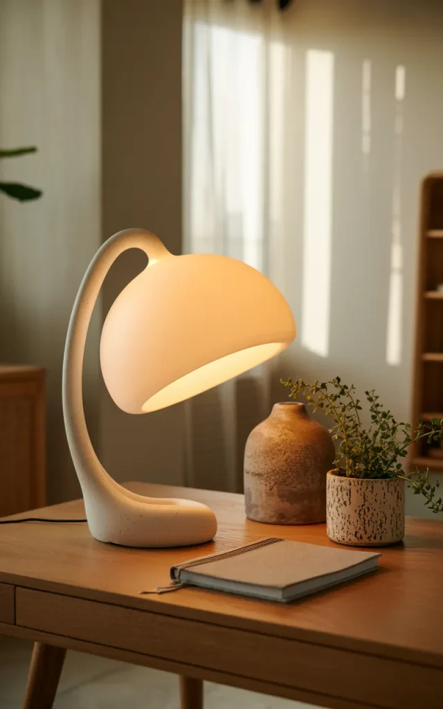 Choose a sculptural desk lamp.