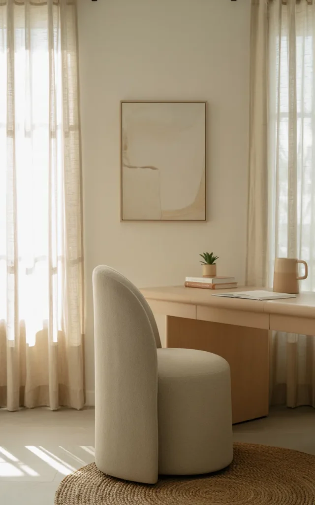 Choose a soft neutral color palette.