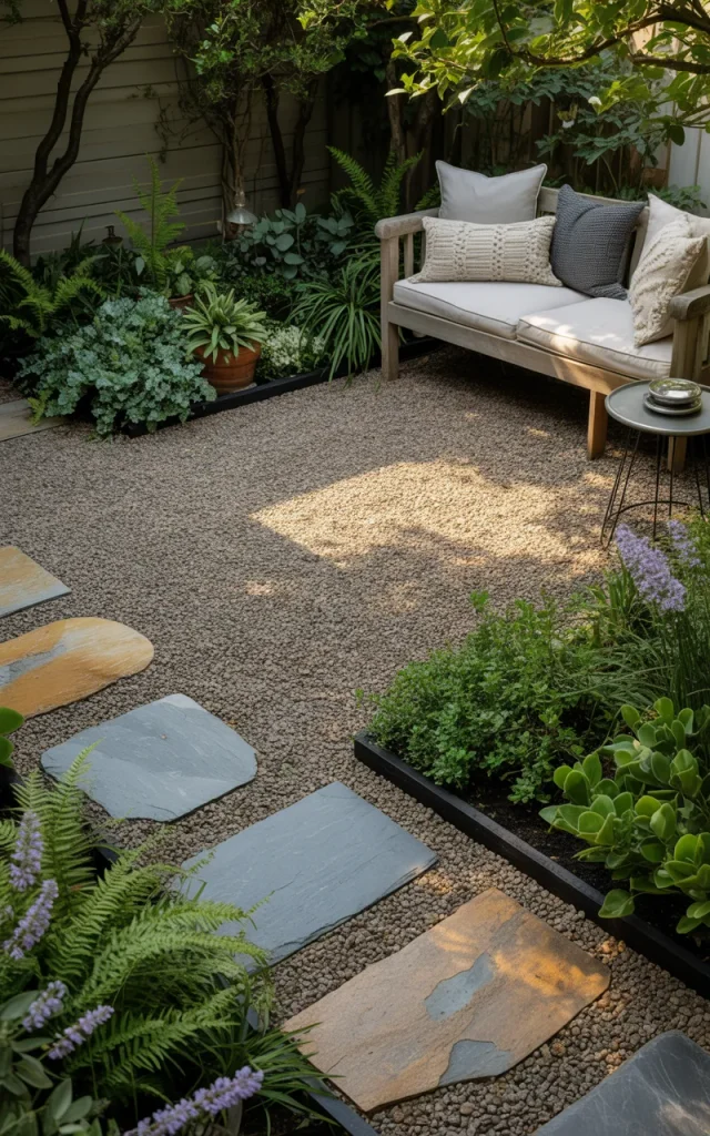 Choose gravel instead of a large lawn.