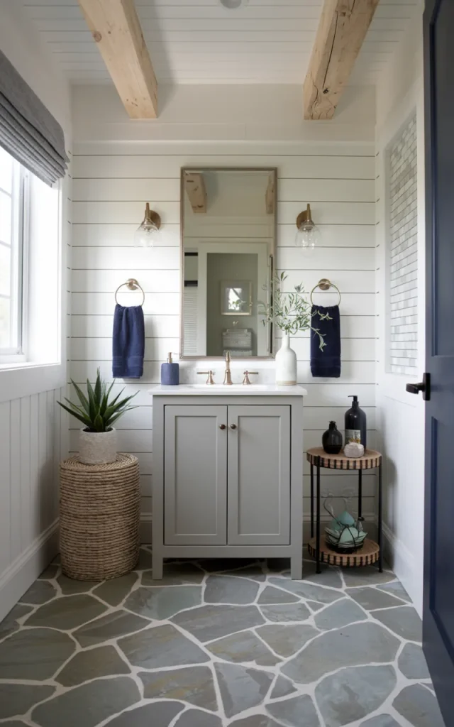 Choose soft gray flooring for a versatile backdrop