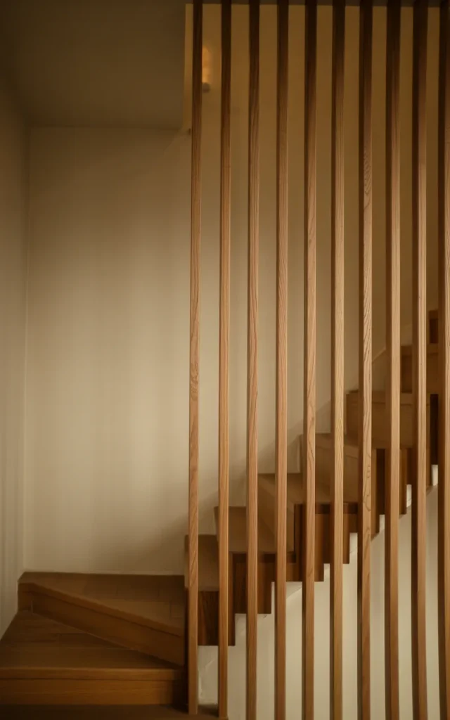 Choose warm oak wood slats for a soft modern touch