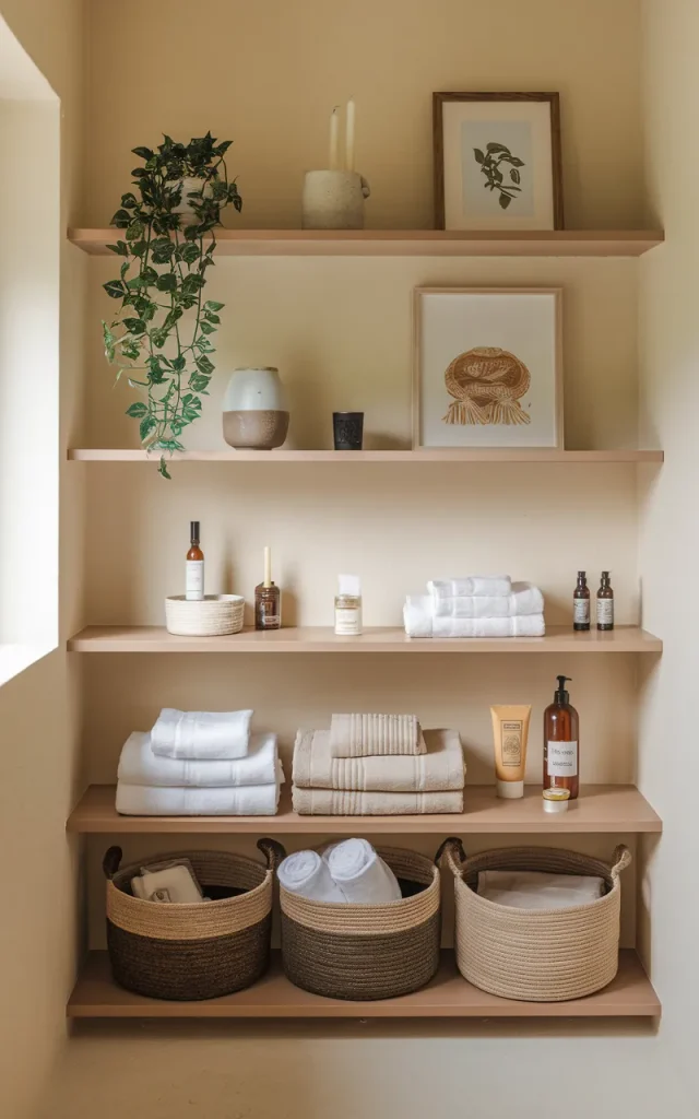 Combine baskets and open storage
