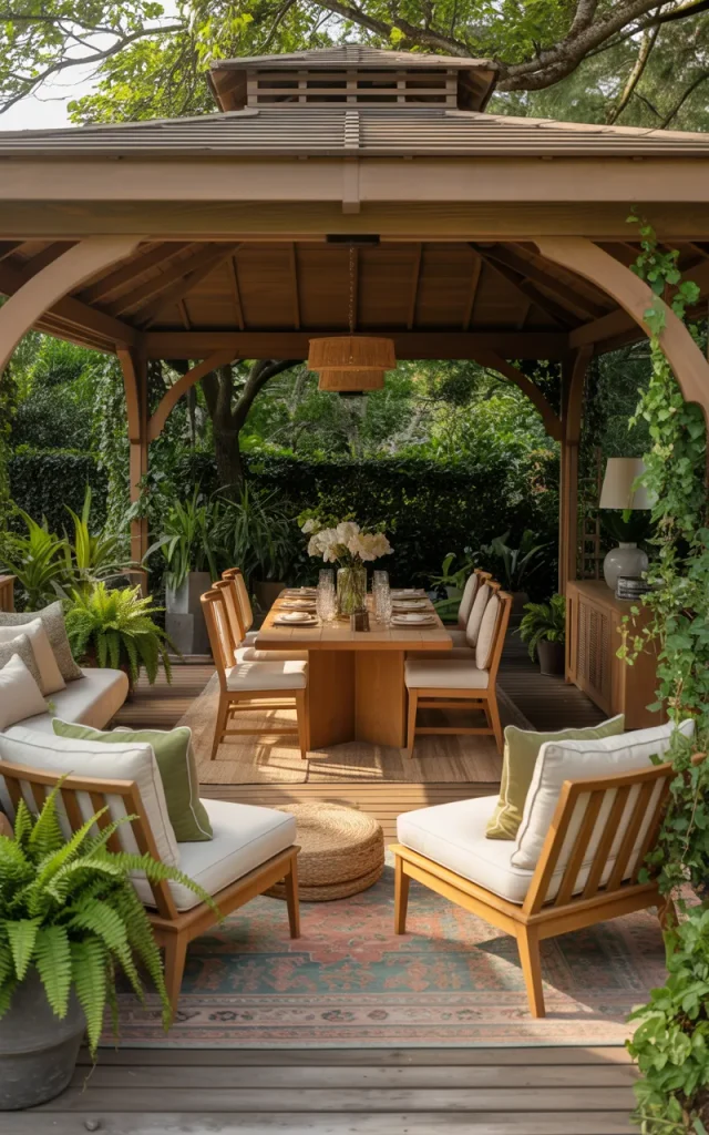 Combine dining and lounging zones.