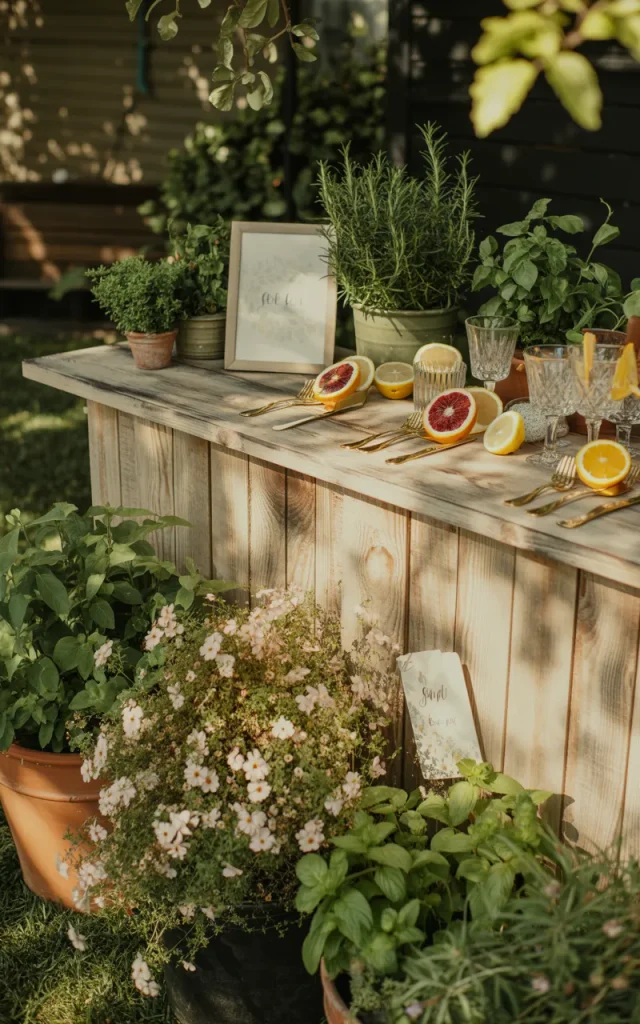Create a Backyard Wedding Garden Bar