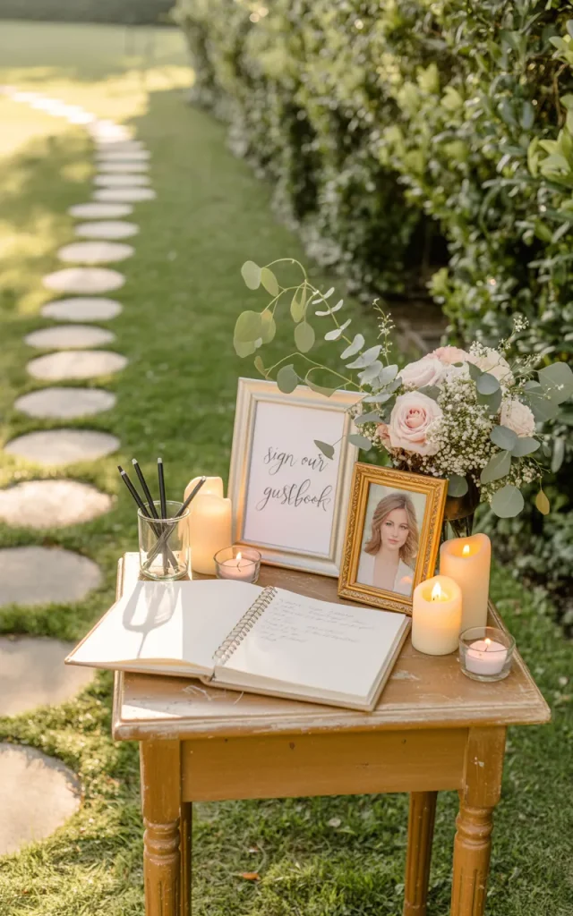 Create a Backyard Wedding Guestbook Station