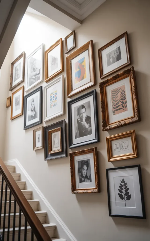 Create a Curated Gallery Wall That Climbs with the Stairs