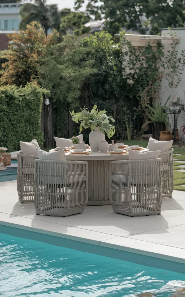 Create a Poolside Dining Area