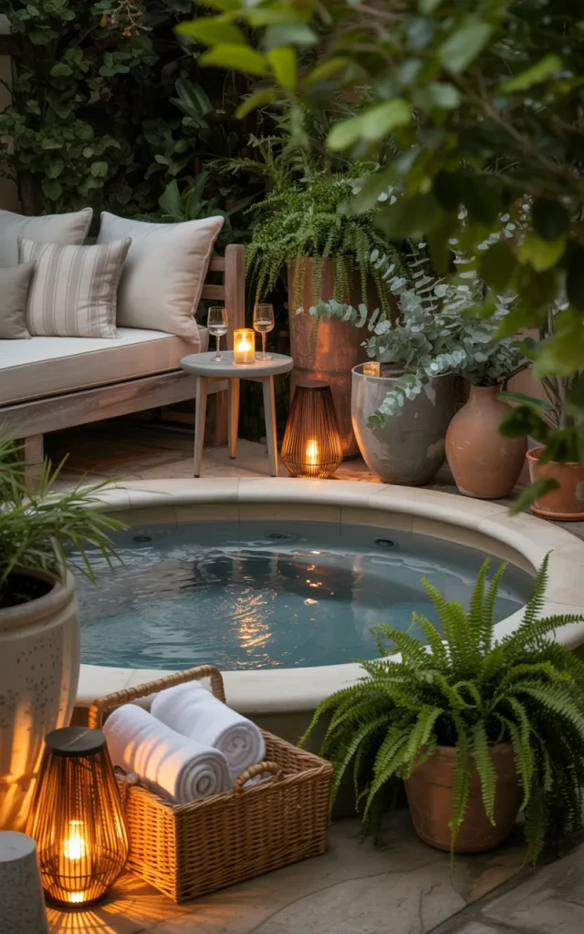 Create a Romantic Evening Hot Tub Setting