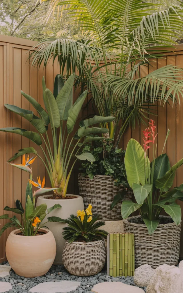 Create a Tropical Corner With Large Planters