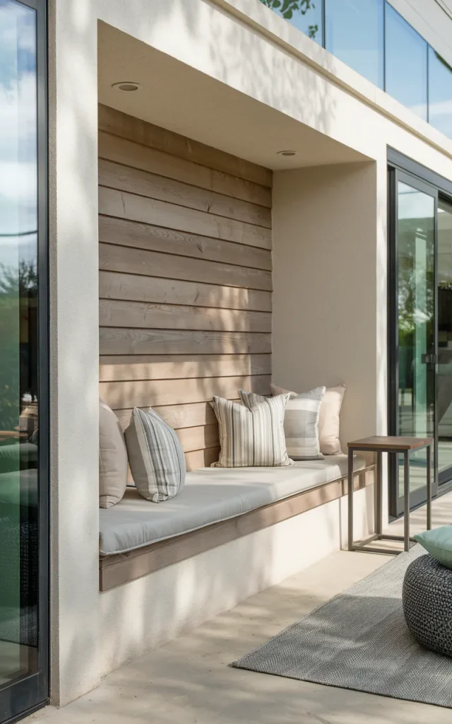 Create a built-in seating nook along the wall.