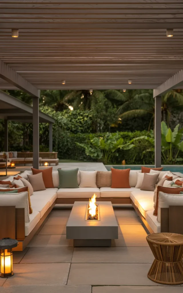 Create a cozy conversation pit beneath the cover.