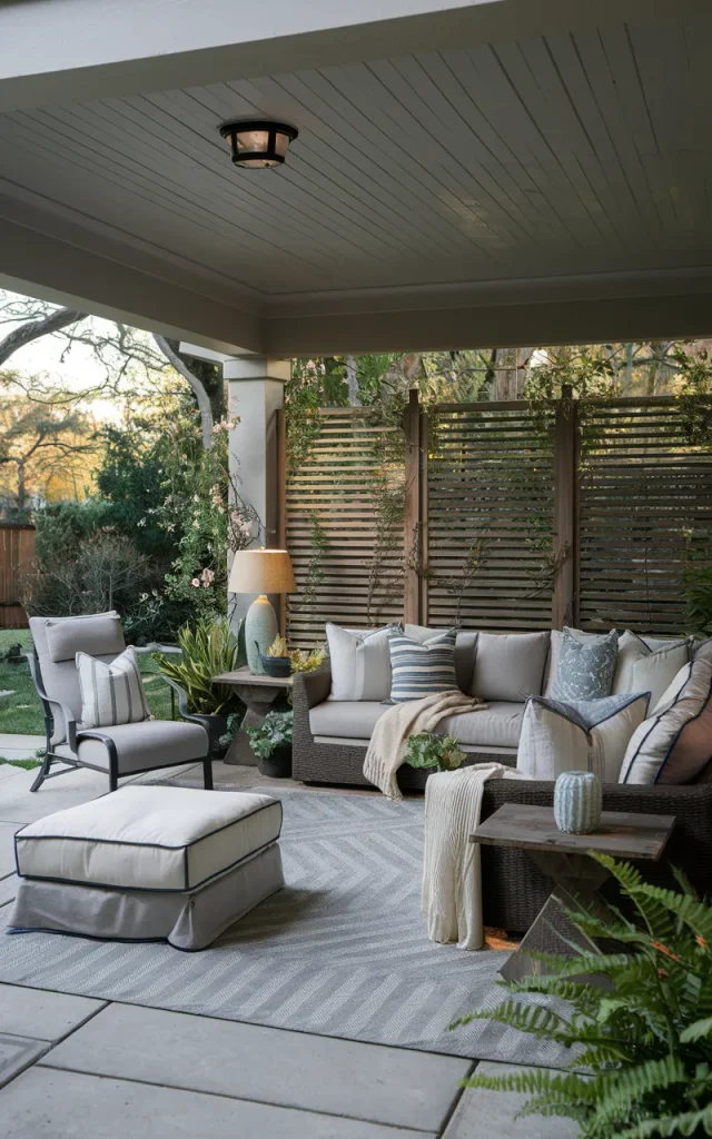 Create a cozy lounge corner with deep seating.