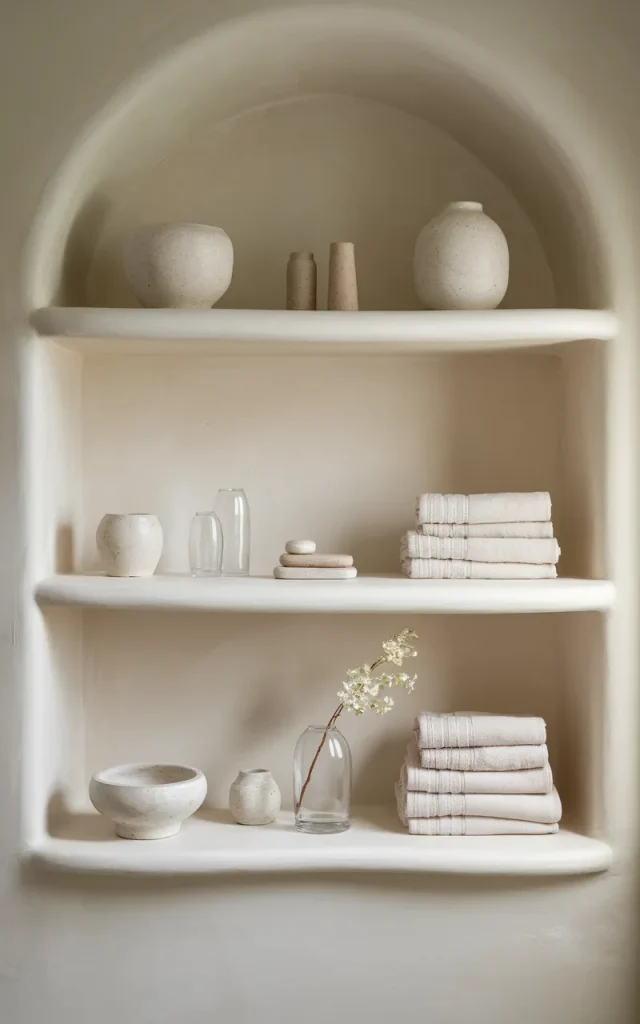 Create a monochromatic shelf display