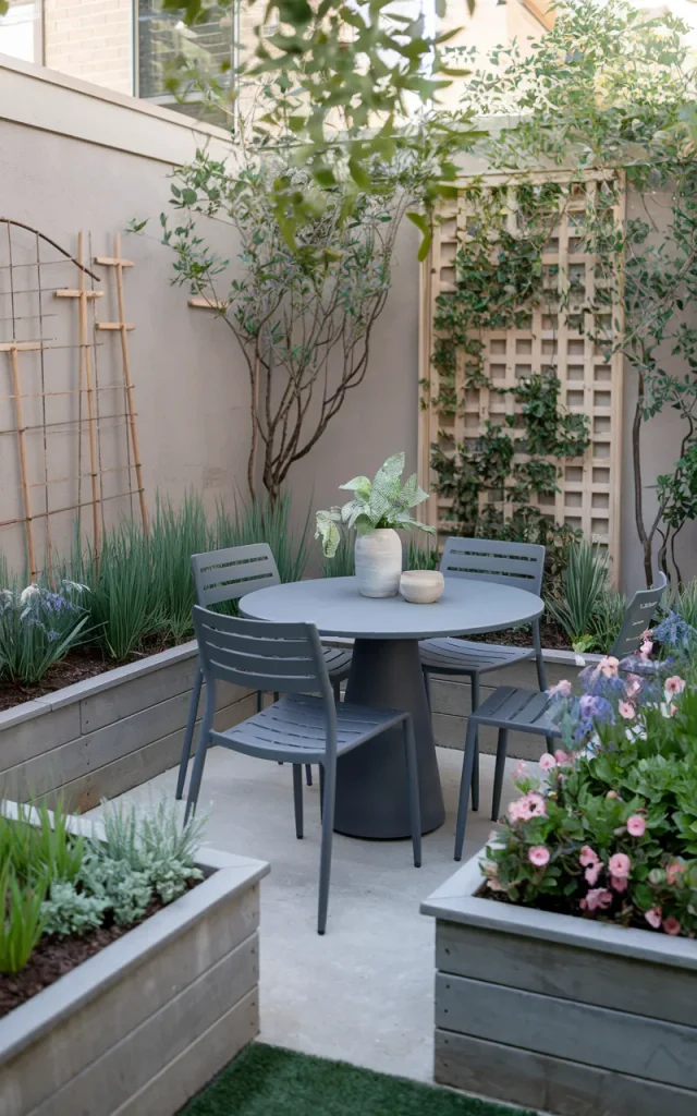 Create a tiny outdoor dining nook.