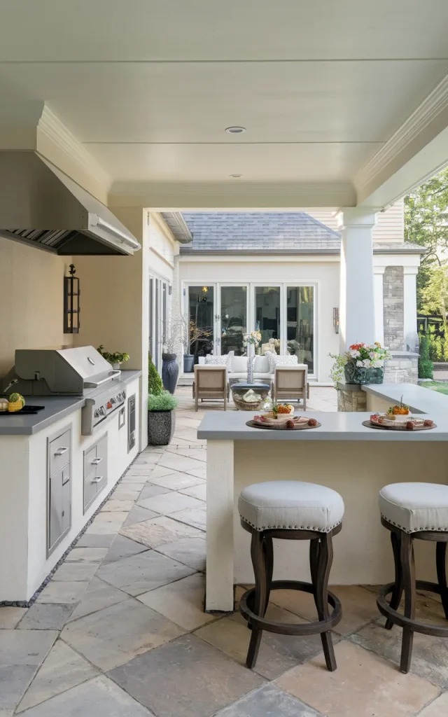 Create an L-Shaped Backyard Kitchen