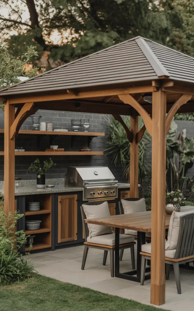 Create an outdoor kitchen extension nearby.