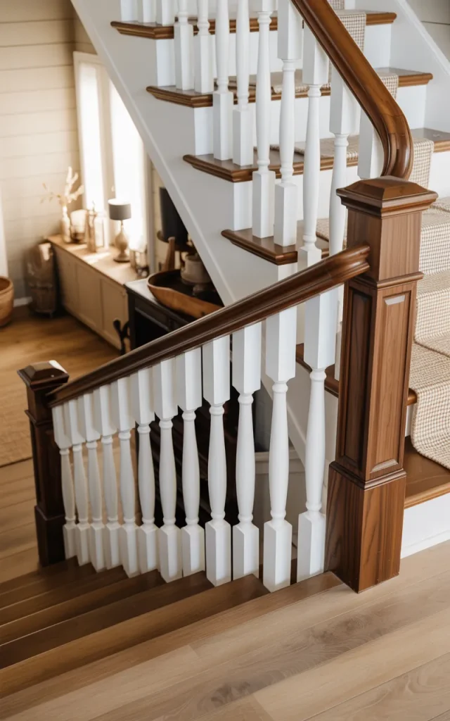 Create contrast with a two-tone railing