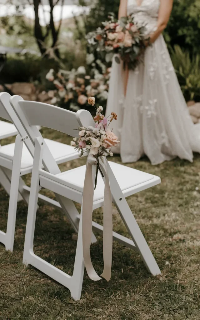 Decorate Chairs With Small Floral Bundles
