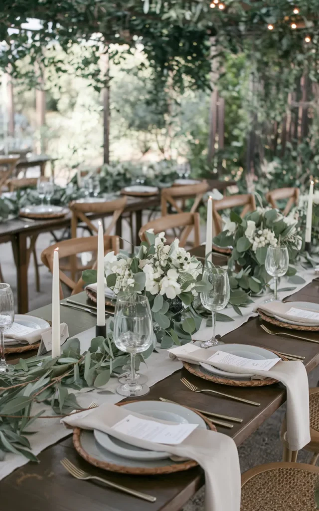 Decorate the Dining Tables With Simple Greenery