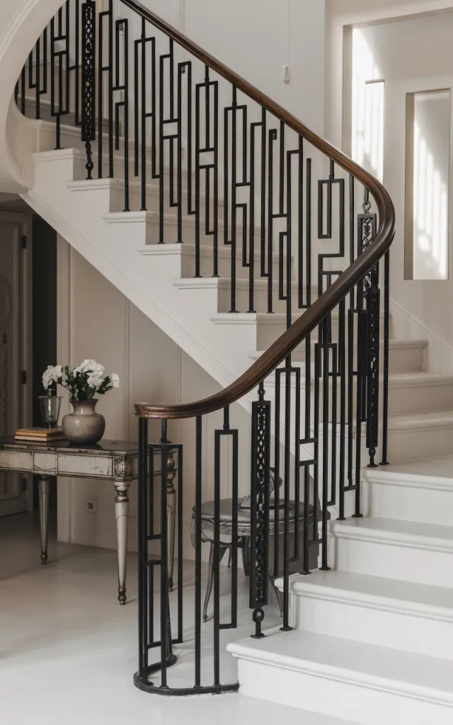 Design a White Staircase with Black Accents