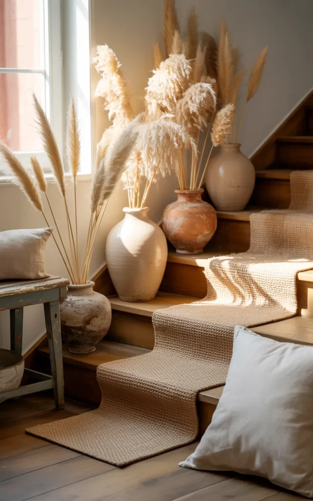 Display ceramic vases on the landing
