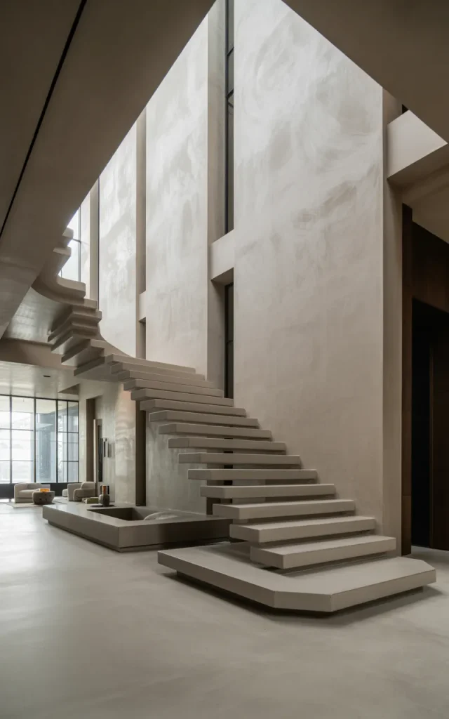 Extend the staircase beside a double-height wall 🏡