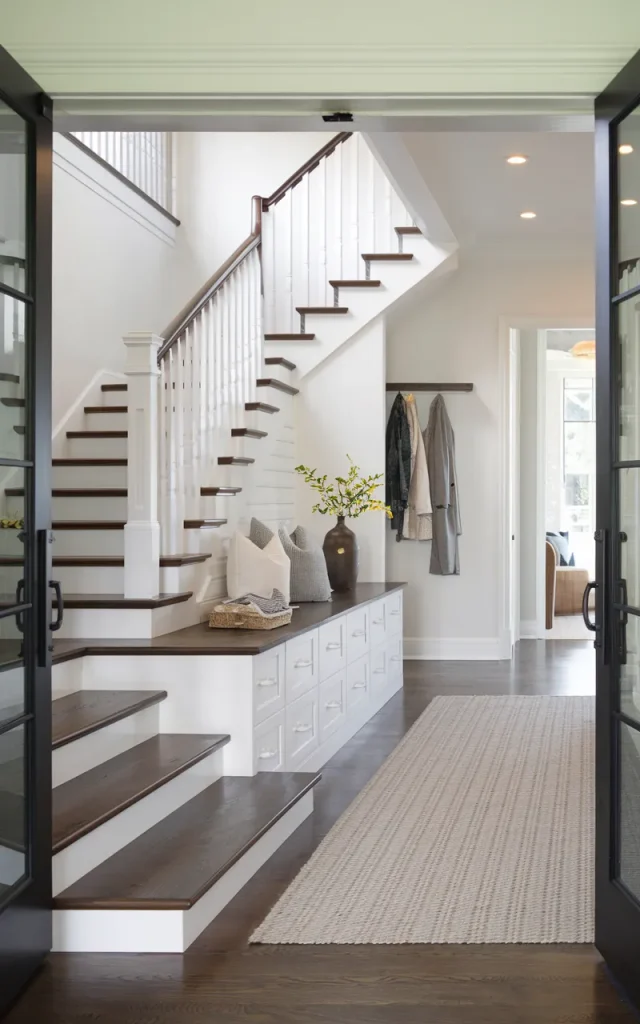 Extend the treads into built-in storage