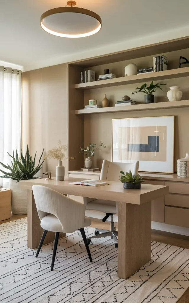 Finish the office with a layered modern look.