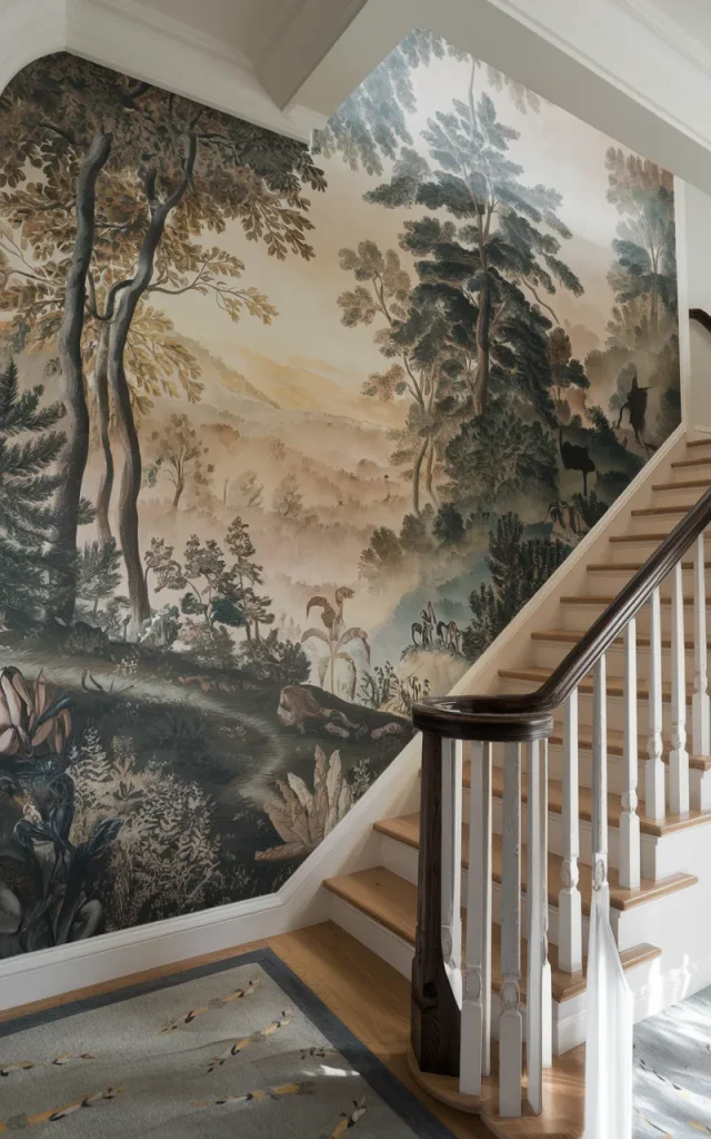 Finish with a custom mural wallpaper that tells a story