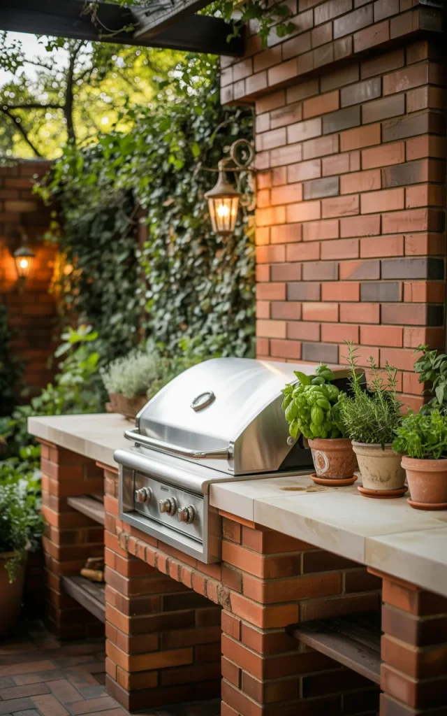 Frame Your Backyard Kitchen With Brick