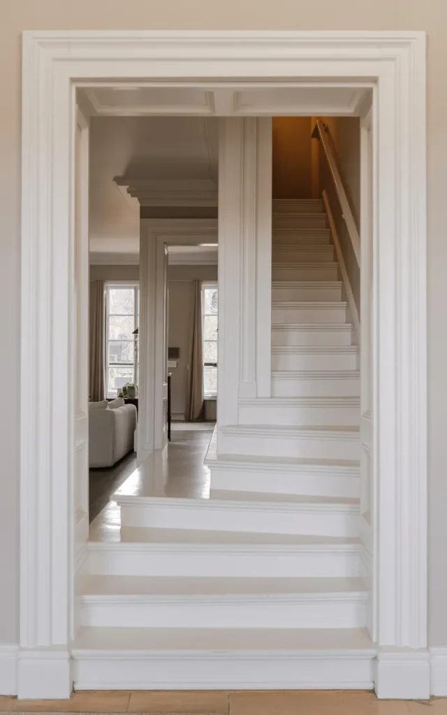 Frame the Staircase with White Trim Details