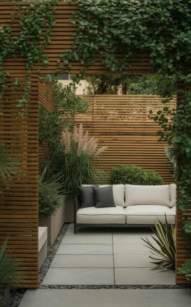 Frame the backyard with a simple privacy screen.