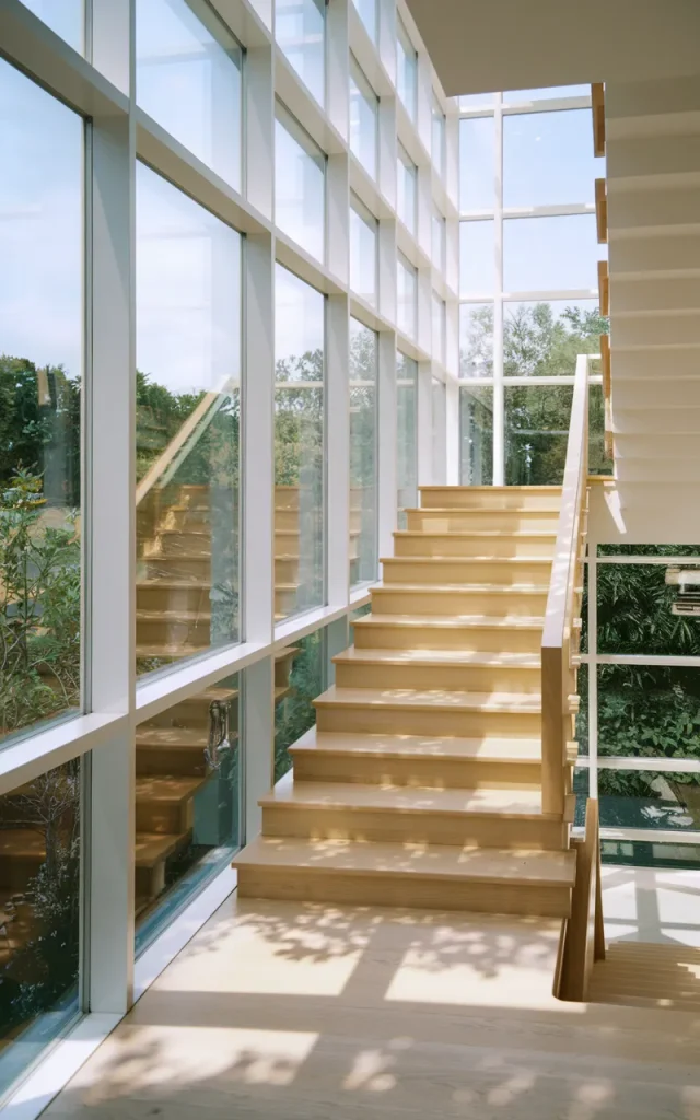 Frame the staircase with floor-to-ceiling windows