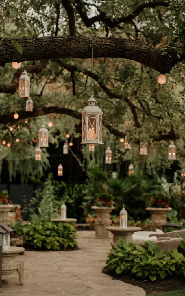 Hang Lanterns from Tree Branches